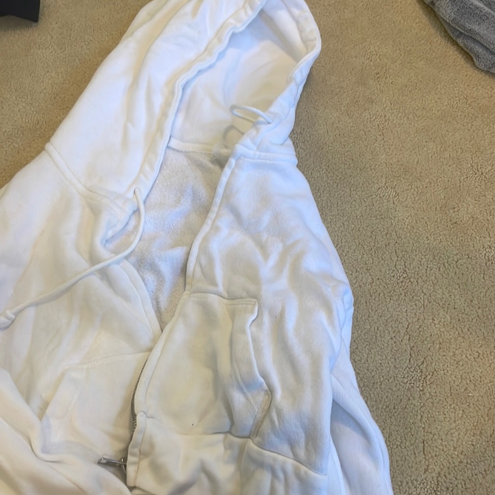 White cropped zip up